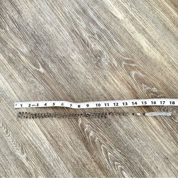 Silver tone double chain  tassel necklace - Picture 10 of 12